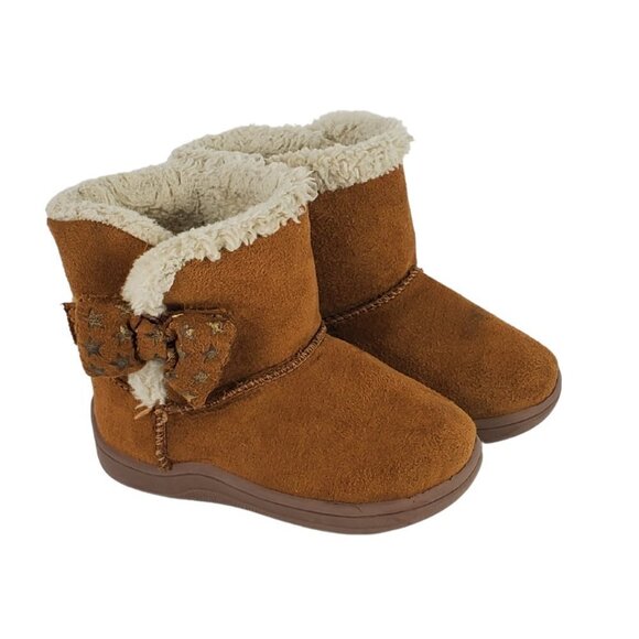 Garanimals Faux Leather Sherpa Boots Size 5 Brown - Picture 8 of 12